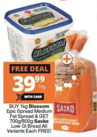 Checkers Blossom Epic Spread Medium Fat Spread 1kg offer