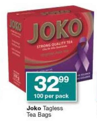 Checkers Joko Tagless Tea Bags offer
