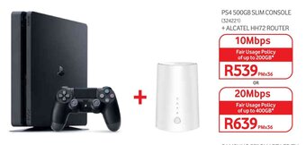 Makro PS4 500GB SLIM CONSOLE (324221) + ALCATEL HH72 ROUTER offer