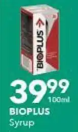 Checkers Bioplus Syrup 100ml offer