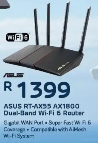 Computer Mania Asus RT-AX55 AX1800 Dual-Band Wi-Fi 6 Router offer