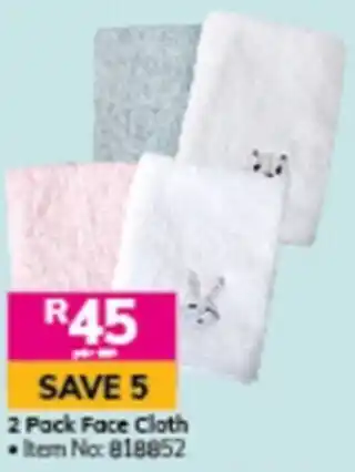 Game 2 Pack Face Cloth offer