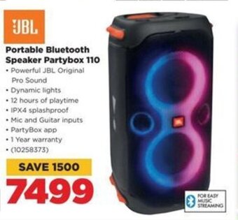 HiFi Corp JBL Portable Bluetooth Speaker Partybox 110 offer
