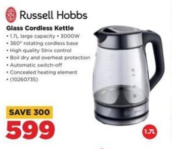 HiFi Corp Russell Hobbs Glass Cordless Kettle offer