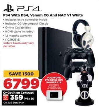 HiFi Corp PS4 With DS4, Venom CG And NAC V1 White offer