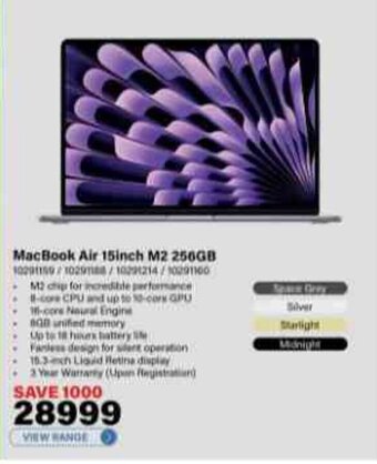 Incredible Connection MacBook Air 15inch M2 256GB offer