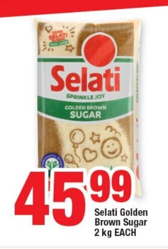 OK Foods Selati Golden Brown Sugar 2kg EACH offer