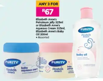 Game Elizabeth Anee's Petroleum Jelly 325ml or Elizabeth Anne's Aqueous Cream 325ml, Elizabeth Anne's Baby Oil 200ml offer
