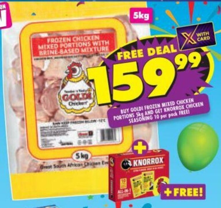 Goldi Frozen Mixed Chicken Portion 5kg offer at Shoprite