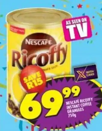 Shoprite Nestlé Ricoffy Instant Coffee Granules 750ml offer