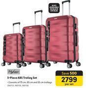 3 piece abs trolley set-per set