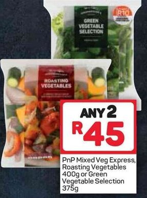 PnP Mixed Veg Express, Roasting Vegetable 400g or Green Vegetable ...