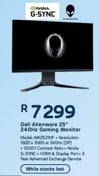 Computer Mania Dell Alienware 25" 240Hz Gaming Monitor offer