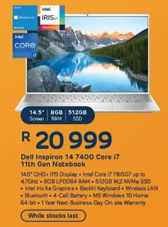 Computer Mania Dell Inspiron 14 7400 Core i7 11th Gen Notebook offer