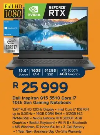 Computer Mania Dell Inspiron G15 5510 Core i7 10th Gen Gaming Notebook offer