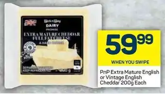 Pick n Pay PnP Extra Mature English or Vintage English Cheddar 300g offer