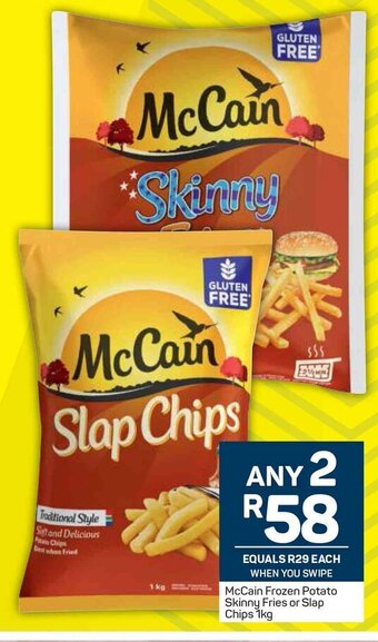 Pick n Pay McCain Frozen Potato Skinny Fries or Slap Chips 1kg offer