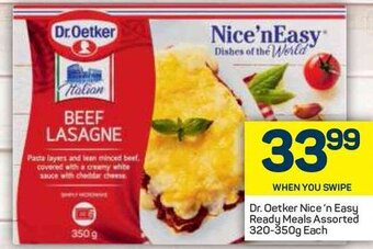 Pick n Pay Dr. Oetker Nice'n Easy Ready Meals Assorted 320-350g offer