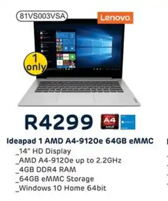 Lenovo Ideapad 1 AMD A4-9120e 64GB eMMC