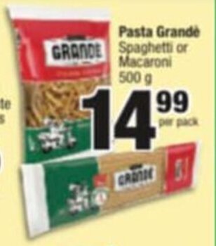 Spar Savemor Pasta Grande Spaghetti or Macaroni 500g offer