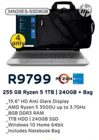 Computer Mania HP 255 G8 Ryzen 5 1TB/240GB + Bag offer
