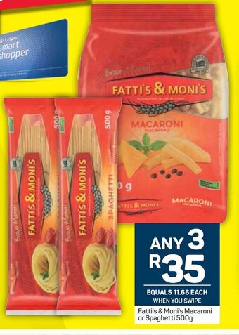 Pick n Pay Fatti's & Moni's Macaroni or Spaghetti 500g offer