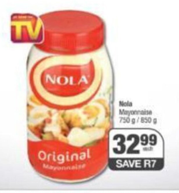 Nola Mayonnaise 750g/850g offer at SuperSpar