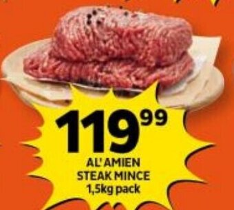 Shoprite AL'AMIEN STEAK MINCE 1,5kg pack offer