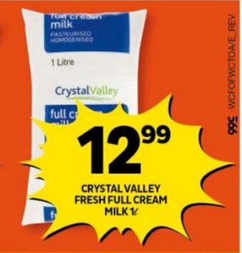 Shoprite CRYSTAL VALLEY FRESH FULL CREAM MILK 1L offer