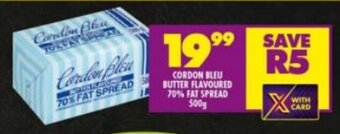 Shoprite CORDON BLEU BUTTER FLAVOURED 70% FAT SPREAD 500g offer