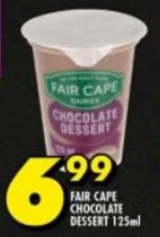Shoprite FAIR CAPE CHOCOLATE DESSERT 125ml offer