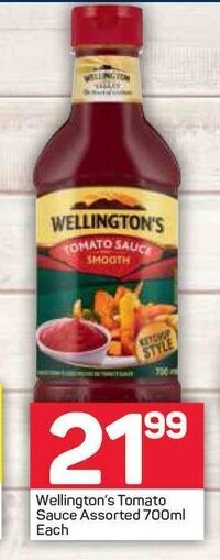 Pick n Pay Wellington's Tomato Sauce Assorted 700ml offer
