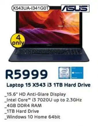 Computer Mania Asus Laptop 15 X543 i3 1TB Hard Drive offer
