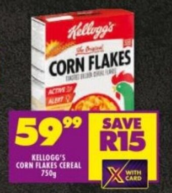 KELLOGG'S CORN FLAKES CEREAL 750g