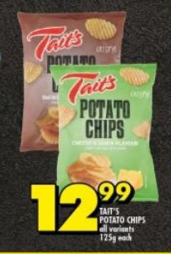 TAIT'S POTATO CHIPS all variants 125g each