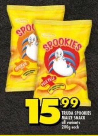 Shoprite TRUDA SPOOKIES MAIZE SNACK all variants 200g each offer