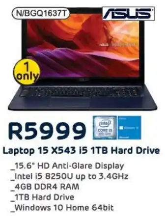 Computer Mania Asus Laptop 15 X54 i5 1TB Hard Drive offer