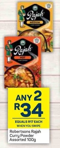 Pick n Pay Robertsons Rajah Curry Powder Assorted 100g offer