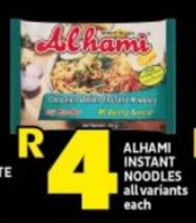 Shoprite ALHAMI INSTANT NOODLES all variants each offer