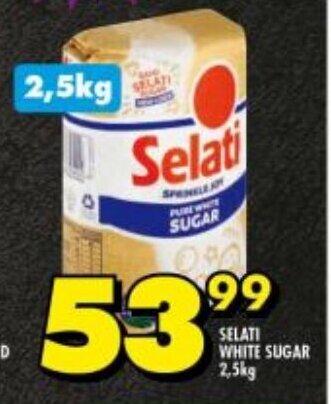 Shoprite SELATI WHITE SUGAR 2,5kg offer