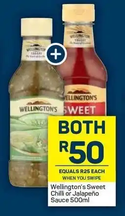 Pick n Pay Wellington's Sweet Chilli or Jalapeño Sauce 500ml offer