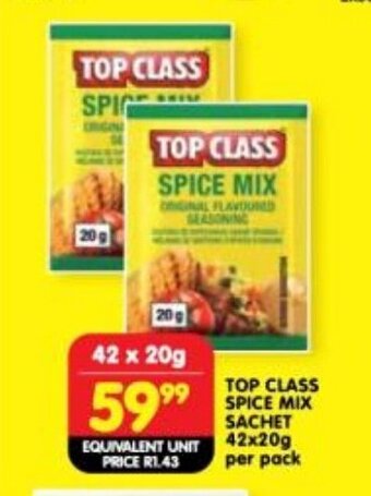 Shoprite TOP CLASS SPICE MIX SACHET 42x20g per pack offer