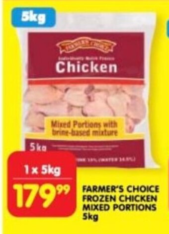 Shoprite FARMER'S CHOICE FROZEN CHICKEN MIXED PORTIONS 5kg offer