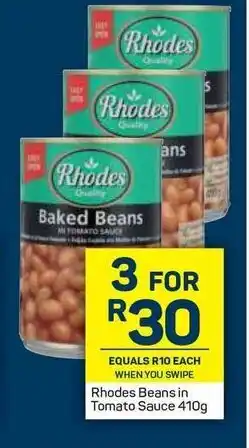 Pick n Pay Rhodes Beans in Tomato Sauce 410g offer
