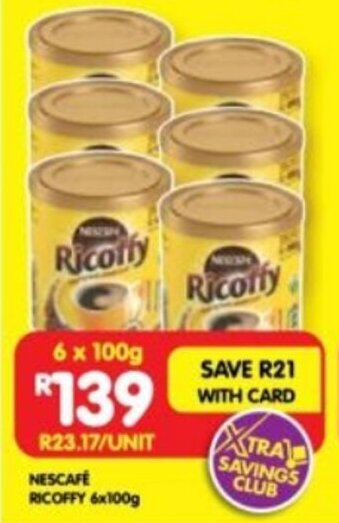 Shoprite NESCAFÉ RICOFFY 6x100g offer