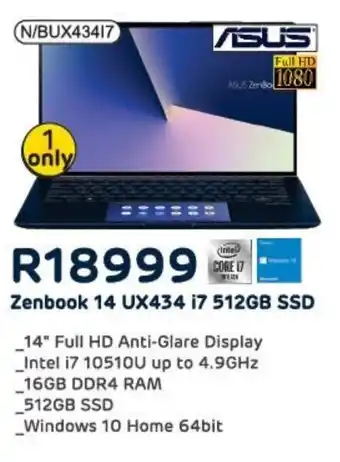 Computer Mania Asus Zenbook 14 UX434 i7 512GB SSD offer