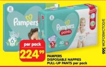 Shoprite PAMPERS DISPOSABLE NAPPIES PULL-UP PANTS per pack offer