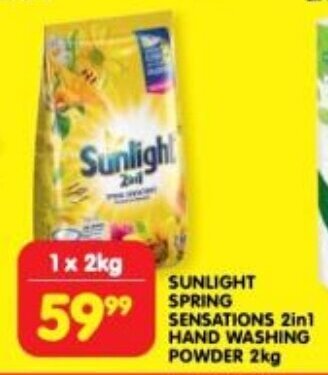 SUNLIGHT SPRING SENSATIONS 2in1 HAND WASHING POWDER 2kg