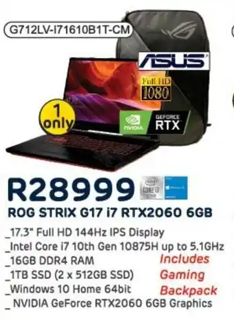 Computer Mania Asus Rog Strix G17 i7 RTX2060 6GB offer