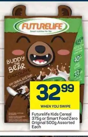 Pick n Pay Futurelife Kids Cereal 375g or Smart Food Zero Original 500g Assorted offer